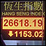 Luminoso com o índice Hang Seng em Hong Kong
