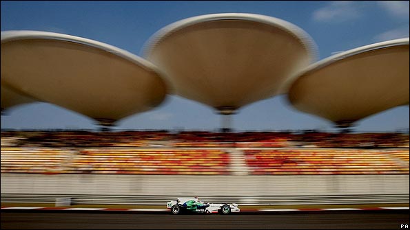 Jenson Button in action in Shanghai in 2008