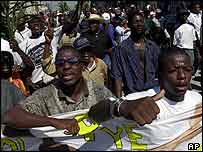 Protesto no Haiti