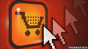 Shopping cart icon and cursor