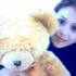 Shona huggin' a teddy.