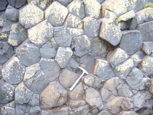 Close up of columnar basalt, Ardtun