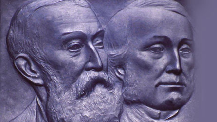 Mab a thad Hen Wlad fy Nhadau - james James ar y chwith ac Evan James yr awdur ar y dde.