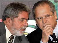 O presidente Lula e José Dirceu (foto de arquivo)