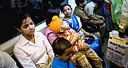 Indian commuters in New Delhii