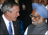 राष्ट्रपति बुश और प्रधानमंत्री मनमोहन सिंह 