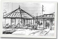 Rhan o argraff artistig gan Falcon Hildred o sut y byddai'r estyniad yn gweddu