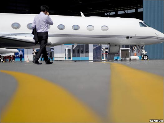 香港亚洲国际航空展上展出的一架商务机(8/9/2009)