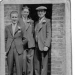 This is a photograph of my father, Robert Beesley, with two of his friends, Jimmy Ashley and Reg Danerhue. It was taken at my home at West Road,Mortlake in Surrey at my sister's wedding in August 1939,before the Second World War.