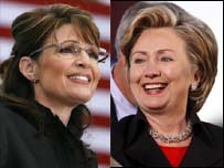 सेरा पेलिन और हिलेरी क्लिंटन