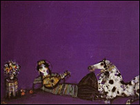  یک نقاشی از اویسی، یک زن و یک اسب