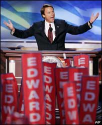 O candidato a vice-presidente democrata, John Edwards