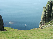 Lundy Island rising over 400 feet above sea level