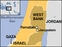 Map of Israel and the West Bank