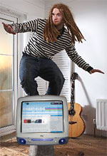 Newton Faulkner surfing