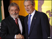Luiz Inácio Lula da Silva e George W. Bush na reunião do G20