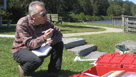 Dr. Bernhard Peucker-Ehrenbrink at the Connecticut River
