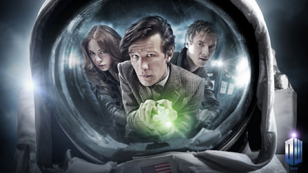 Karen Gillan as Amy Pond, Matt Smith as Doctor Who and Arthur Darvill as Rory Williams