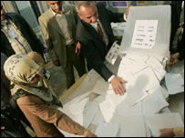 Oy sandığı boşaltılırken