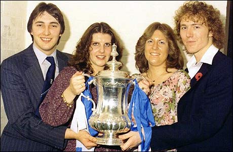 Martyn & Dawn Elmy and friends with the FA Cup