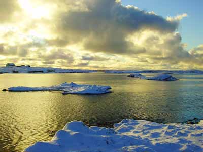 Snowy Dawn near the North Causeway, Benbecula