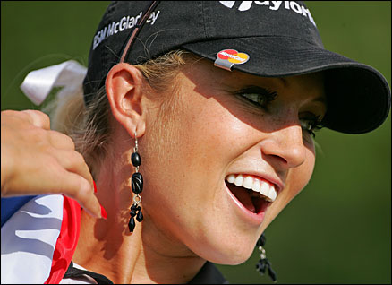 Natalie Gulbis warmed up for the Women's Open by winning the Evian Masters in France