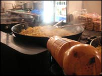 Giant woks cooking up a feast