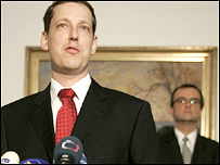 Stanislav Gross a Miroslav Kalousek po pátečním jednání