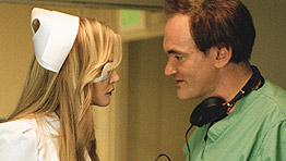 Quentin Tarantino with Daryl Hannah on the set of Kill Bill