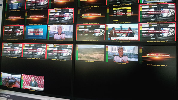 Bank of screens showing a selection of videos. The ones at the bottom have loaded an application called 