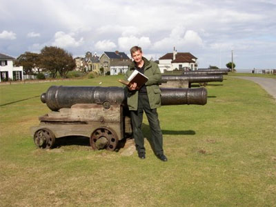 John Tincey and the guns at Gun Hill, Southwold.