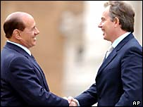 Tony Blair ve Silvio Berlusconi
