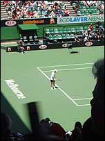 Claire's view of the court