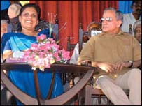 President Kumaratunge with JVP leader Somawansa Amerasinghe