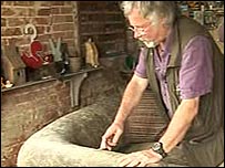 Bill Oddie tests the Springwatch sofa
