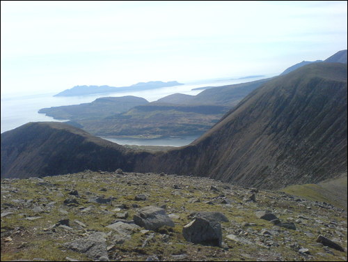The scree slope from hell between Beinn Dearg Mhor and Beinn Dearg Bheag (