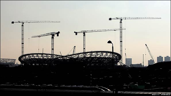 The Olympic venues under construction