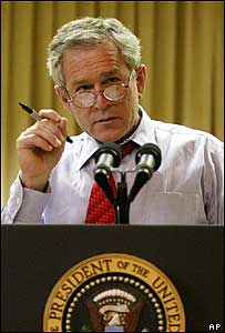 George W. Bush treina para o Discurso do Estado da União