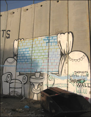 Grafiti sobre el muro israelí en Belén