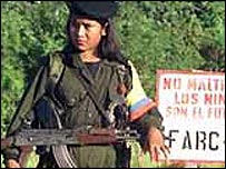 Vajza ushtare në Kolumbi