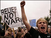 Manifestantes em Washington