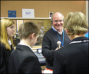 Ray interviewing the school report pupils