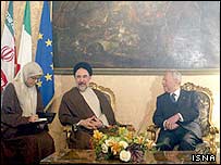 خاتمی و رئيس جمهور ايتاليا