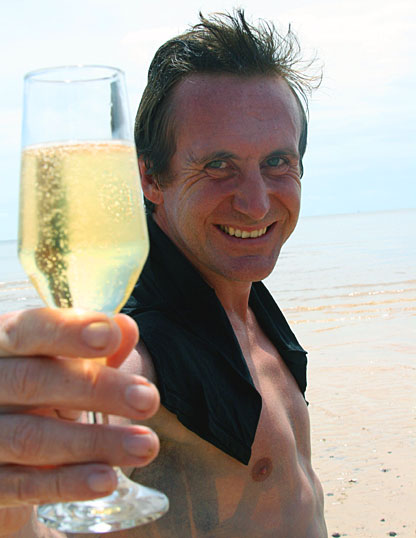 Bruce toasts his journey down the Amazon