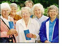 Most of the flower-arranging group