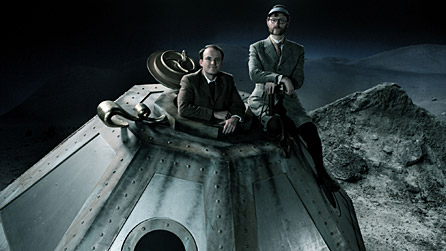 Rory Kinnear as Julius Bedford and Mark Gatiss as Edwardian scientist Professor Cavor