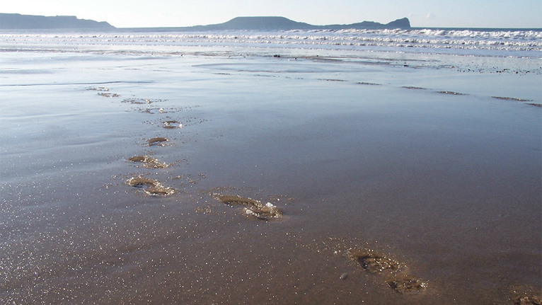 Icy footprints