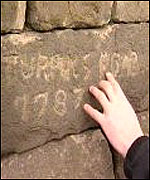 Dick Turpin carved in stone
