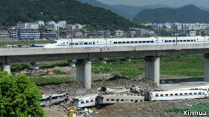 溫州動車組追撞現場（新華社資料圖片）