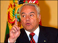 O presidente da Bolívia